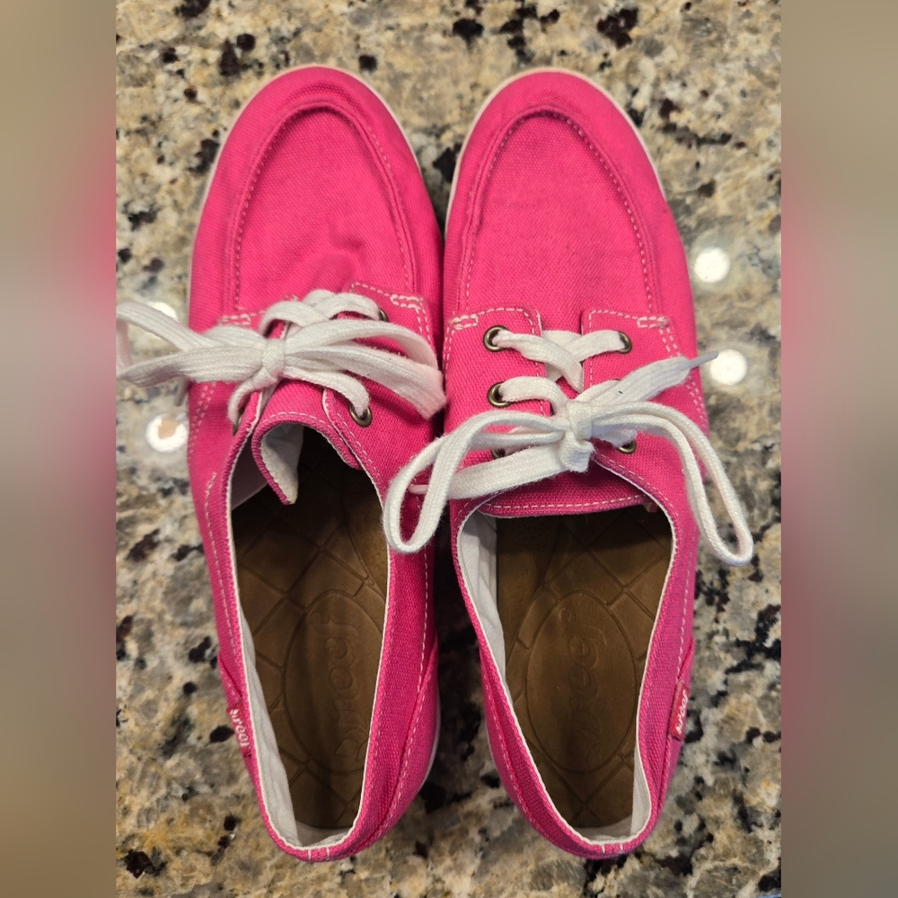 Reef Canvas Hot Pink Deckhand 2 Fashion Sneaker, 8.5 M